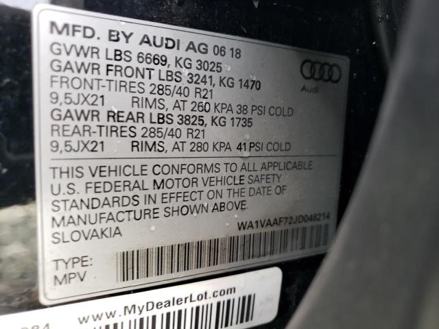 WA1VAAF72JD048214 - 2018 AUDI Q7 PRESTIGE 黑色 照片 14