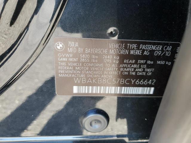WBAKB8C57BCY66642 - 2011 BMW 7 SERIES LI BLACK photo 12