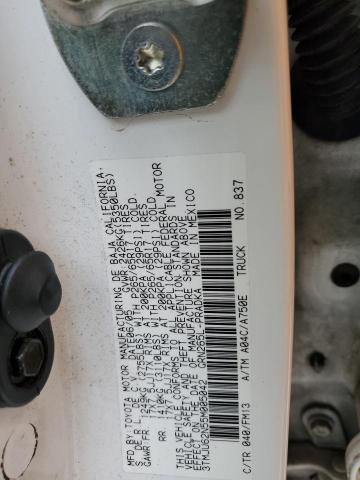 3TMJU62N55M005042 - 2005 TOYOTA TACOMA DOUBLE CAB PRERUNNER WHITE photo 12