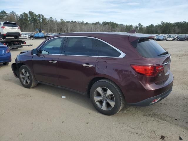 5FRYD3H28EB015111 - 2014 ACURA MDX MAROON photo 2