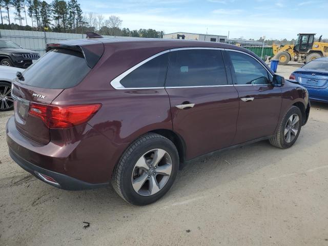 5FRYD3H28EB015111 - 2014 ACURA MDX MAROON photo 3