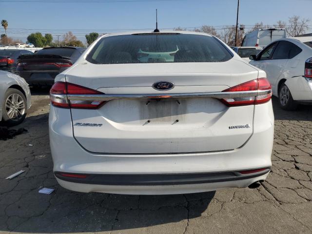 3FA6P0UU8JR177034 - 2018 FORD FUSION S HYBRID WHITE photo 6