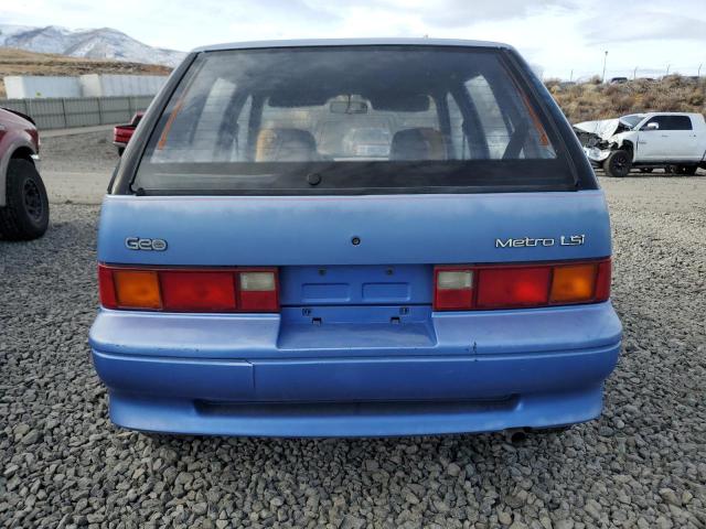 JG1MR6165KK724537 - 1989 GEO METRO SPRINT BLUE photo 6