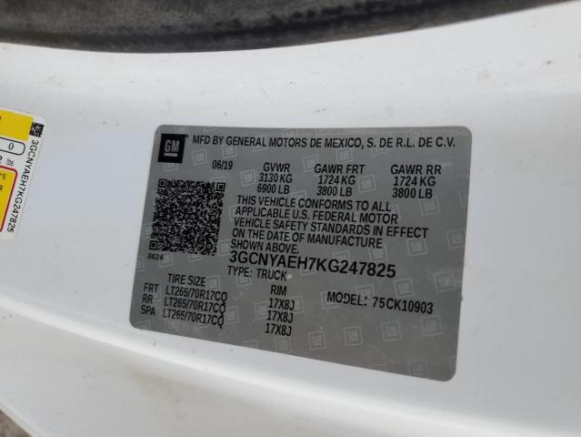 3GCNYAEH7KG247825 - 2019 CHEVROLET SILVERADO K1500 WHITE photo 13