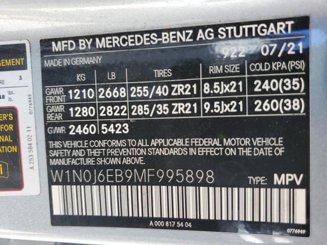 W1N0J6EB9MF995898 - 2021 MERCEDES-BENZ GLC COUPE 43 4MATIC AMG SILVER photo 12