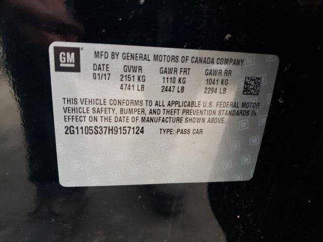 2G1105S37H9157124 - 2017 CHEVROLET IMPALA LT BLACK photo 13