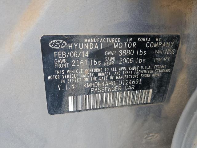 KMHDH4AH0EU124691 - 2014 HYUNDAI ELANTRA SE SILVER photo 12