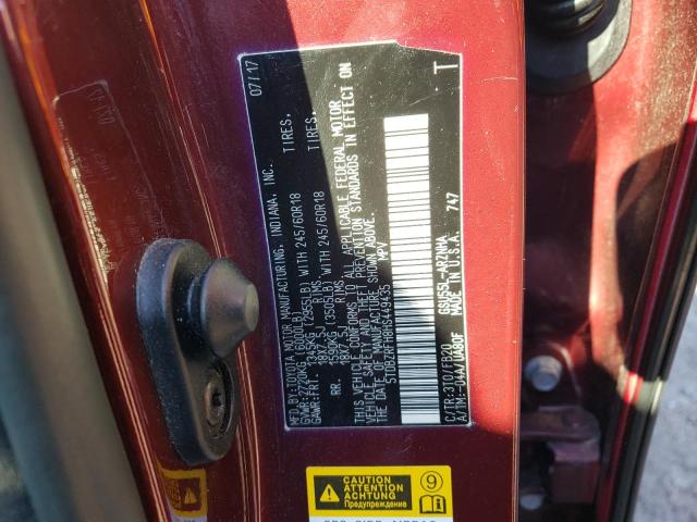 5TDBZRFH8HS449435 - 2017 TOYOTA HIGHLANDER LE RED photo 12