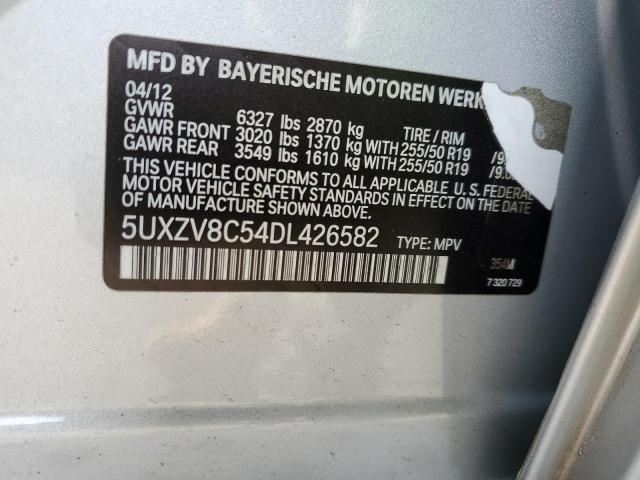 5UXZV8C54DL426582 - 2013 BMW X5 XDRIVE50I SILVER photo 13