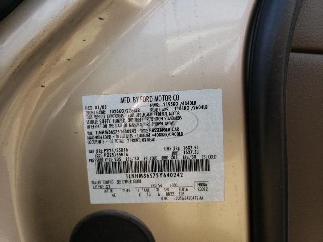 1LNHM86S75Y640242 - 2005 LINCOLN LS Qəhvəyi foto 12