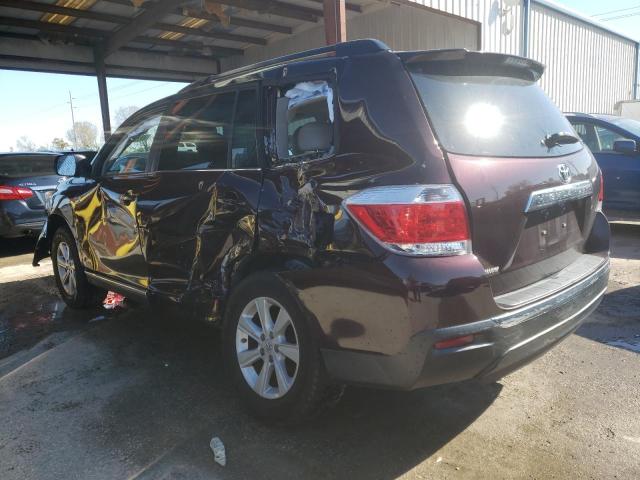 5TDZK3EH5DS139352 - 2013 TOYOTA HIGHLANDER BASE Бордовый фото 2