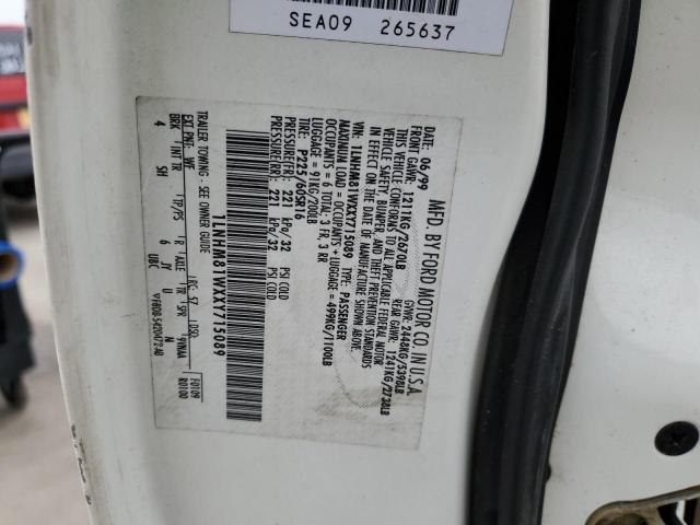 1LNHM81WXXY715089 - 1999 LINCOLN TOWN CAR EXECUTIVE أبيض صورة 13