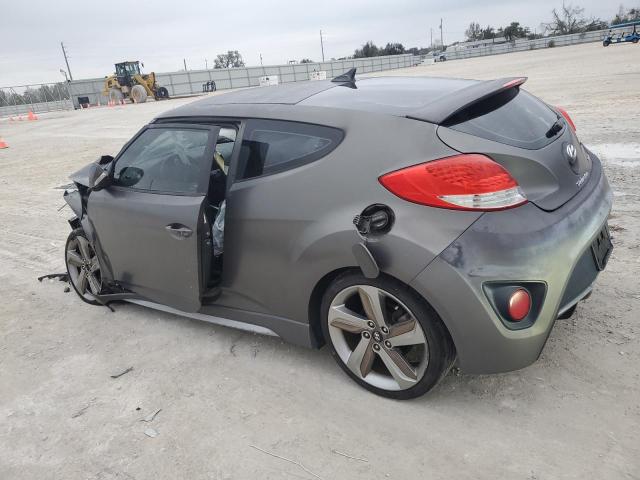 KMHTC6AE0EU182831 - 2014 HYUNDAI VELOSTER TURBO GRAY photo 2