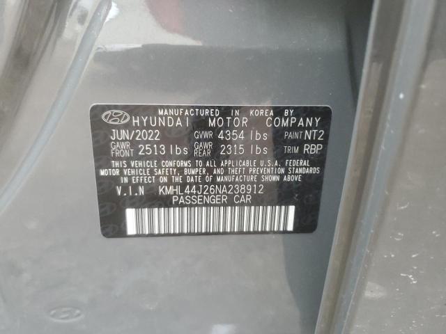 KMHL44J26NA238912 - 2022 HYUNDAI SONATA SEL PLUS GRAY photo 13