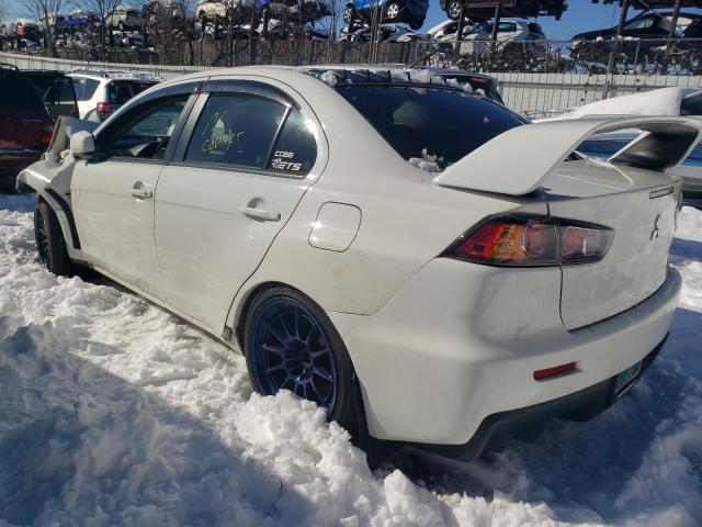 JA32W8FV3BU045646 - 2011 MITSUBISHI LANCER EVOLUTION GSR WHITE photo 2