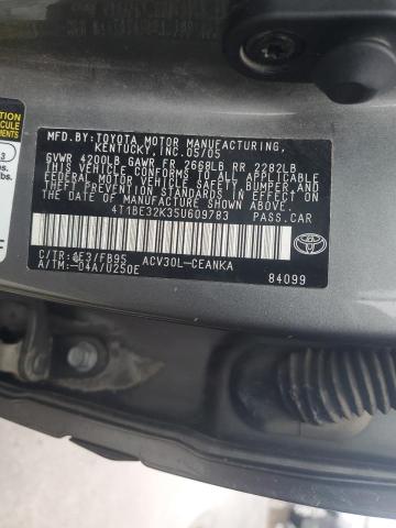 4T1BE32K35U609783 - 2005 TOYOTA CAMRY LE GRAY photo 12