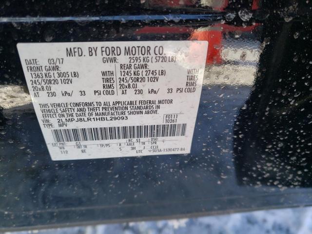 2LMPJ8LR1HBL29093 - 2017 LINCOLN MKX RESERVE Қара фото 12