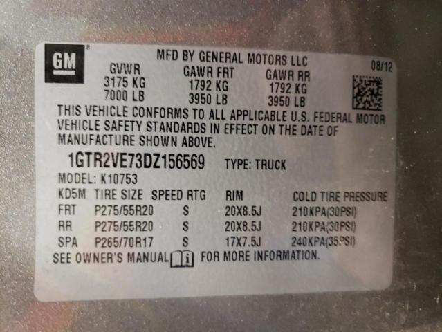 1GTR2VE73DZ156569 - 2013 GMC SIERRA K1500 SLE GRAY photo 12