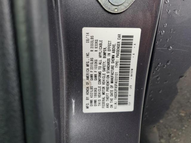 1HGCR2F85FA020101 - 2015 HONDA ACCORD EXL GRAY photo 12