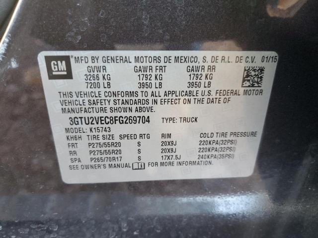 3GTU2VEC8FG269704 - 2015 GMC SIERRA K1500 SLT BLACK photo 12