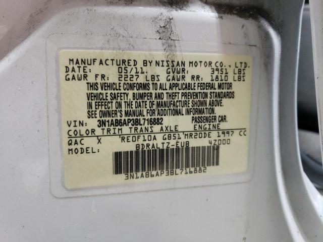 3N1AB6AP3BL716882 - 2011 NISSAN SENTRA 2.0 WHITE photo 12