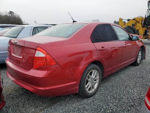 3FAHP0GA9CR264177 - 2012 FORD FUSION S RED photo 3