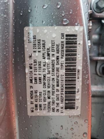 1HGCP3F88CA018172 - 2012 HONDA ACCORD EXL SILVER photo 13