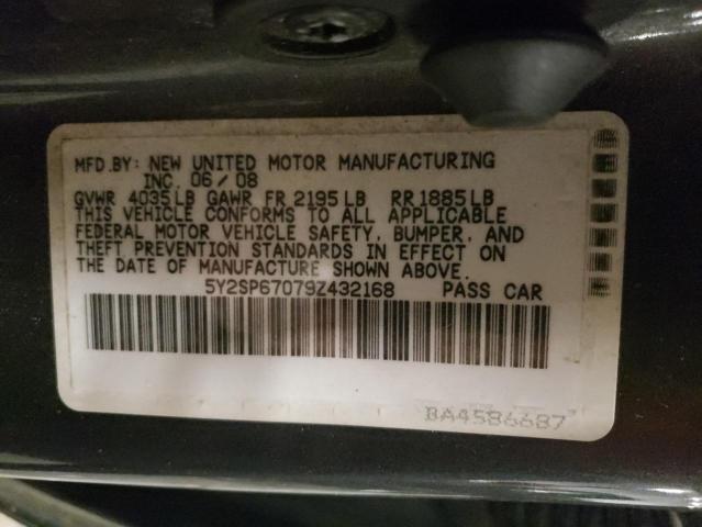 5Y2SP67079Z432168 - 2009 PONTIAC VIBE GRAY photo 12