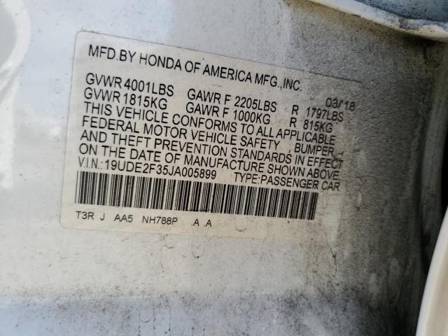 19UDE2F35JA005899 - 2018 ACURA ILX BASE WATCH PLUS WHITE photo 12