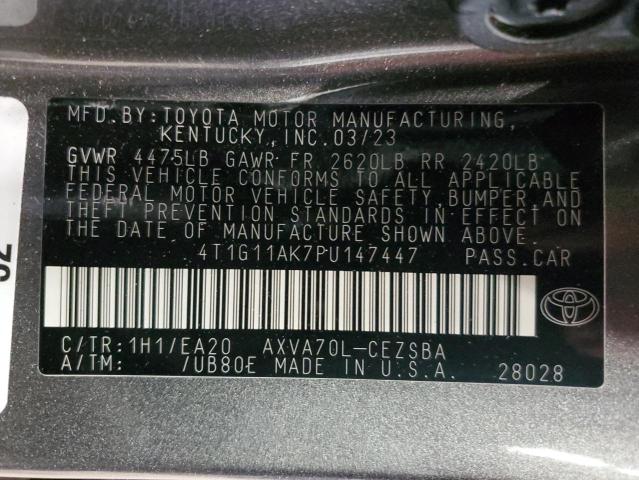 4T1G11AK7PU147447 - 2023 TOYOTA CAMRY SE NIGHT SHADE GRAY photo 13