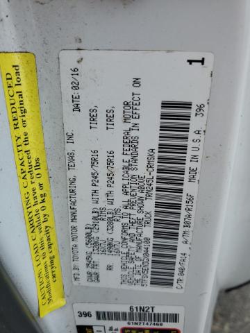 5TFSX5EN3GX044100 - 2016 TOYOTA TACOMA ACCESS CAB თეთრი ფოტო 12