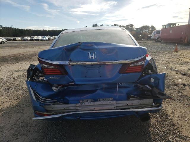 1HGCR2F35GA115747 - 2016 HONDA ACCORD LX BLUE photo 6