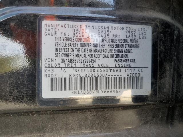 3N1AB8BV3LY222454 - 2020 NISSAN SENTRA S BLACK photo 13