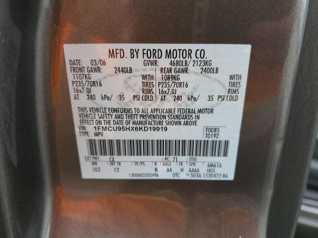 1FMCU95HX6KD19919 - 2006 FORD ESCAPE HEV GRAY photo 12