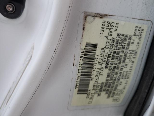 3N1BC1CP1AL465666 - 2010 NISSAN VERSA S WHITE photo 12