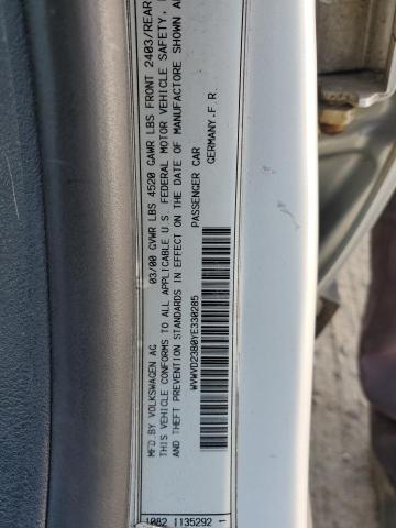 WVWVD23B0YE330285 - 2000 VOLKSWAGEN PASSAT GLX Gümüş foto 12