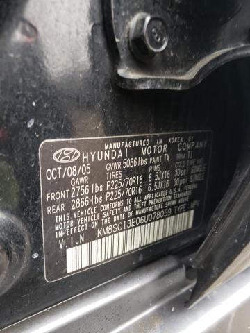 KM8SC13E06U078059 - 2006 HYUNDAI SANTA FE GLS BLACK photo 13