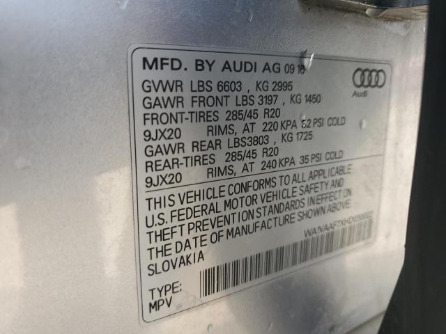 WA1VAAF7XHD030022 - 2017 AUDI Q7 PRESTIGE SILVER photo 12