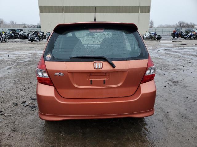 JHMGD38607S058376 - 2007 HONDA FIT S ORANGE photo 6