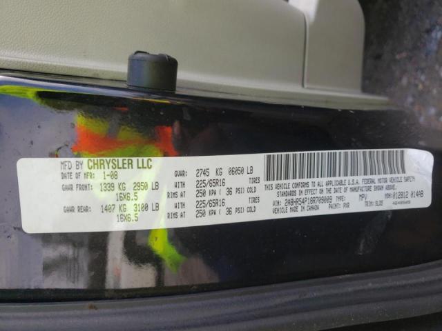 2A8HR54P18R709009 - 2008 CHRYSLER TOWN & COU TOURING შავი ფოტო 13