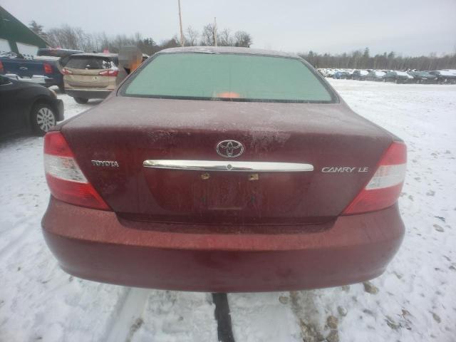 4T1BE32K74U314667 - 2004 TOYOTA CAMRY LE BURGUNDY photo 6