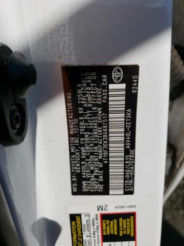 4T1BF3EK3BU687517 - 2011 TOYOTA CAMRY BASE WHITE photo 12