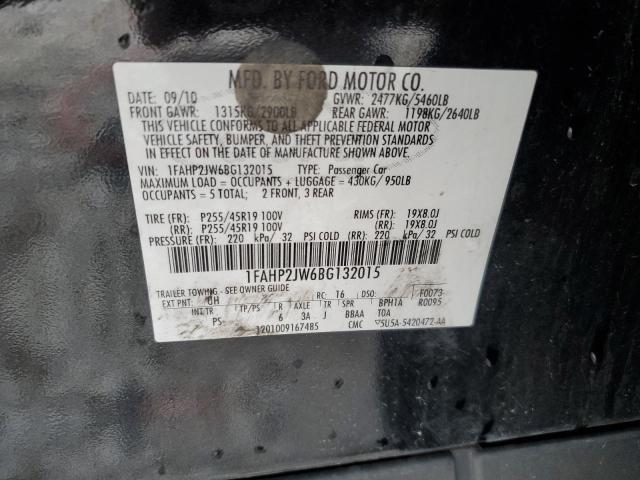 1FAHP2JW6BG132015 - 2011 FORD TAURUS LIMITED BLACK photo 13