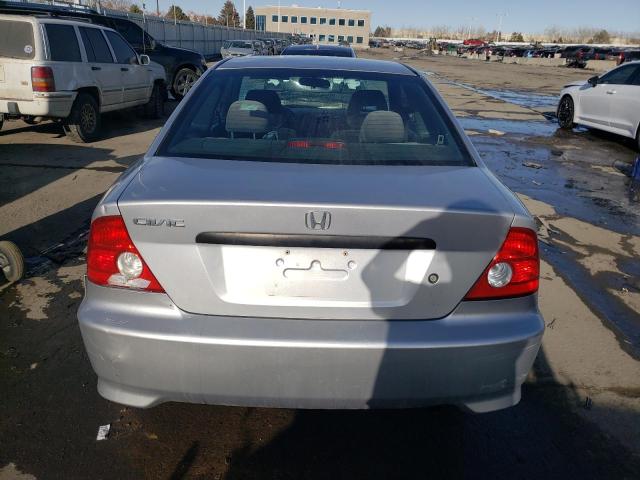 1HGEM22345L027593 - 2005 HONDA CIVIC DX VP SILVER photo 6