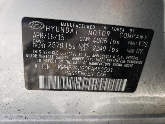 KMHFH4JG0FA483591 - 2015 HYUNDAI AZERA LIMITED SILVER photo 12