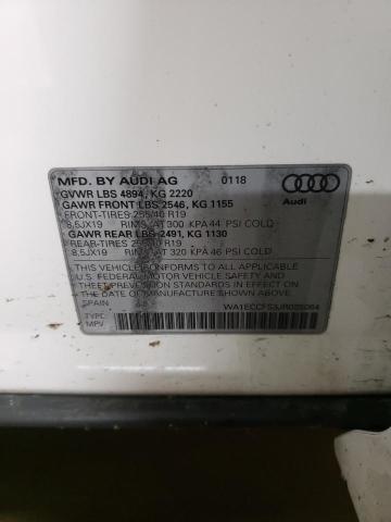 WA1ECCFS3JR025084 - 2018 AUDI Q3 PREMIUM WHITE photo 12