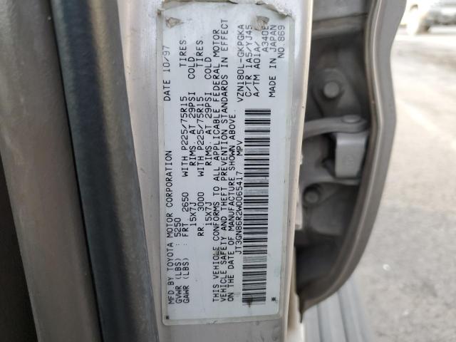 JT3GN86R2W0065417 - 1998 TOYOTA 4RUNNER SR5 SILVER photo 12