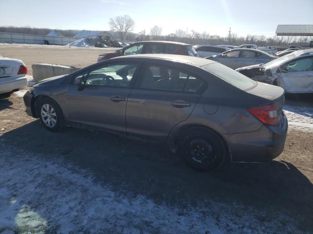 2HGFB2F59CH594303 - 2012 HONDA CIVIC LX GRAY photo 2