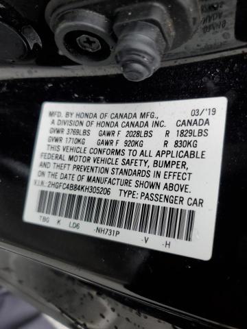 2HGFC4B84KH305206 - 2019 HONDA CIVIC SPORT 黑色 照片 13