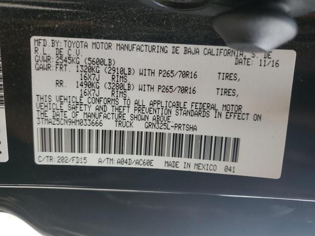 3TMAZ5CN9HM033666 - 2017 TOYOTA TACOMA DOUBLE CAB შავი ფოტო 13